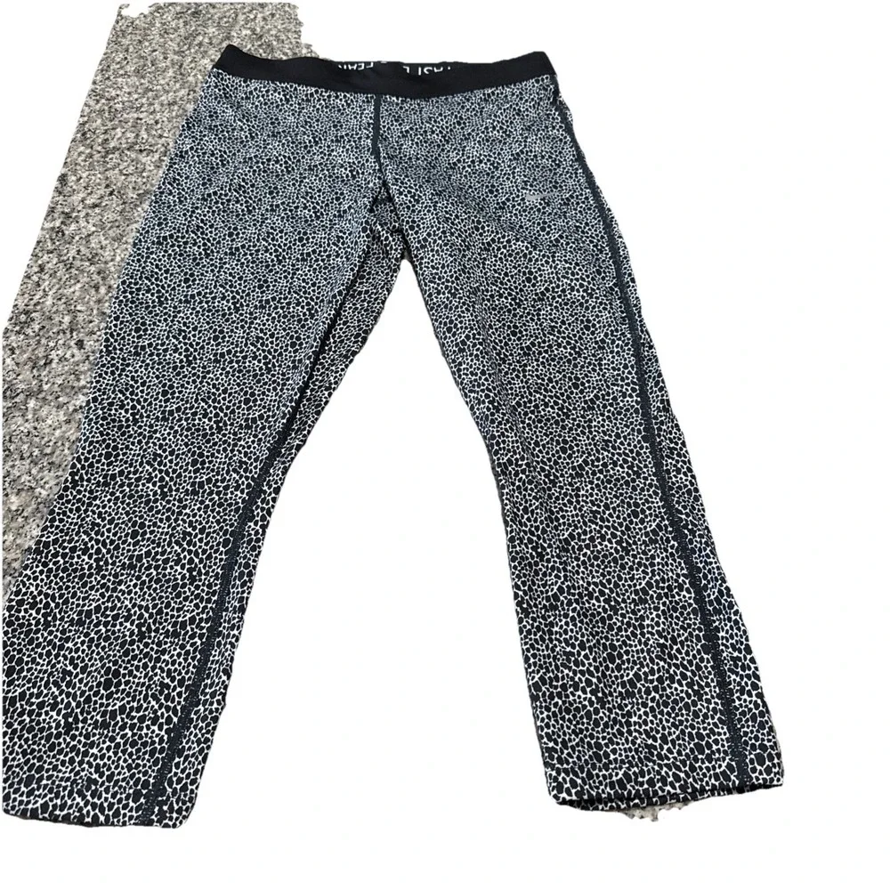 NIKE‎ Dri-FIT Performance Running Tights Black Gray Leopard Print Sz M